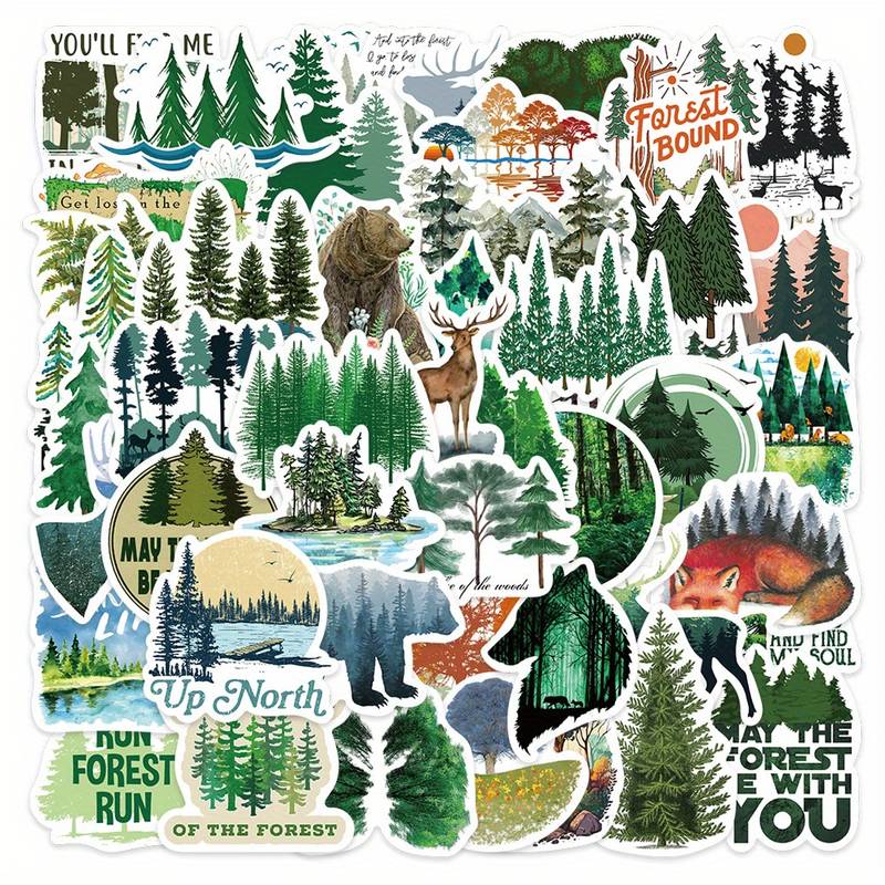 Green Forest Stickers Healing Mobile Phone Case Laptop - Temu